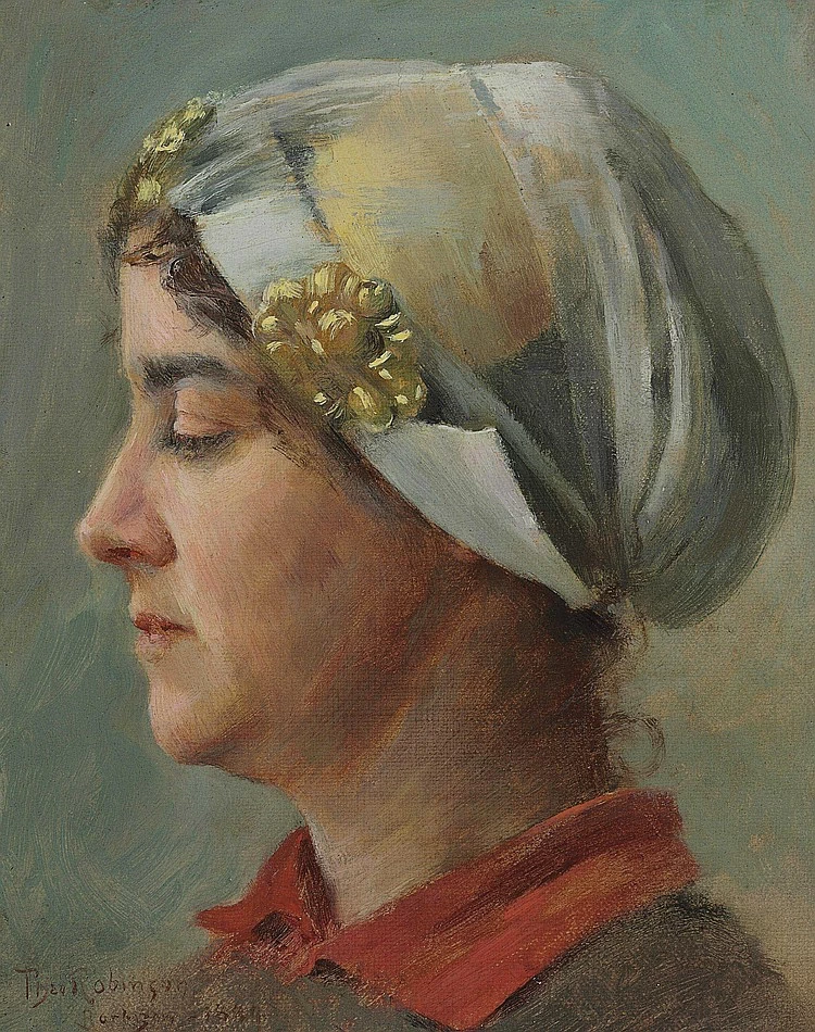 Donna con cappuccio bianco